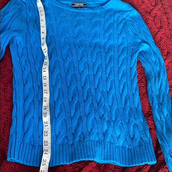 Land’s End blue cable knit sweater - Picture 6 of 6